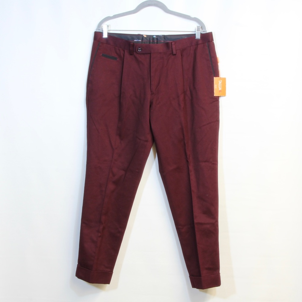 Tallia Burgundy Men's Slim Fit Dress Pants 38W x 30L NWT